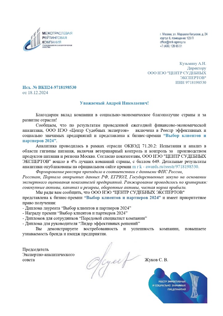 Рейтинг МРК 2024